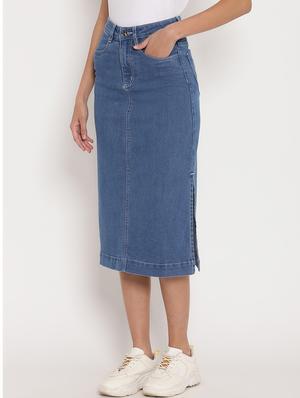 high rise denim skirt - 17579473 - Standard Image - 2