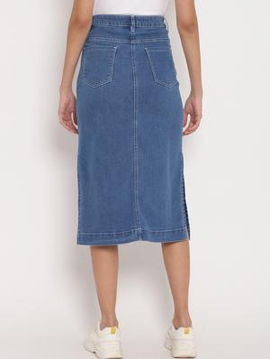 high rise denim skirt - 17579473 - Standard Image - 4