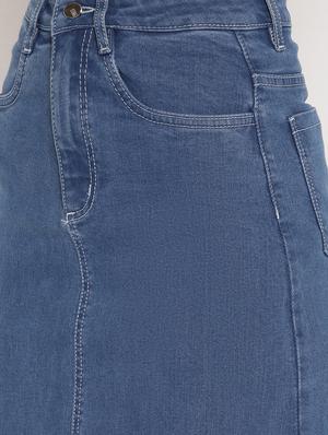 high rise denim skirt - 17579473 - Standard Image - 6