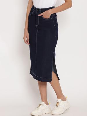 high rise denim skirt - 17579474 - Standard Image - 2