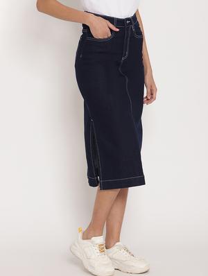 high rise denim skirt - 17579474 - Standard Image - 3