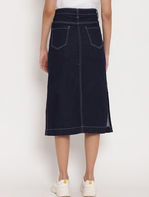 high rise denim skirt - 17579474 - Standard Image - 4