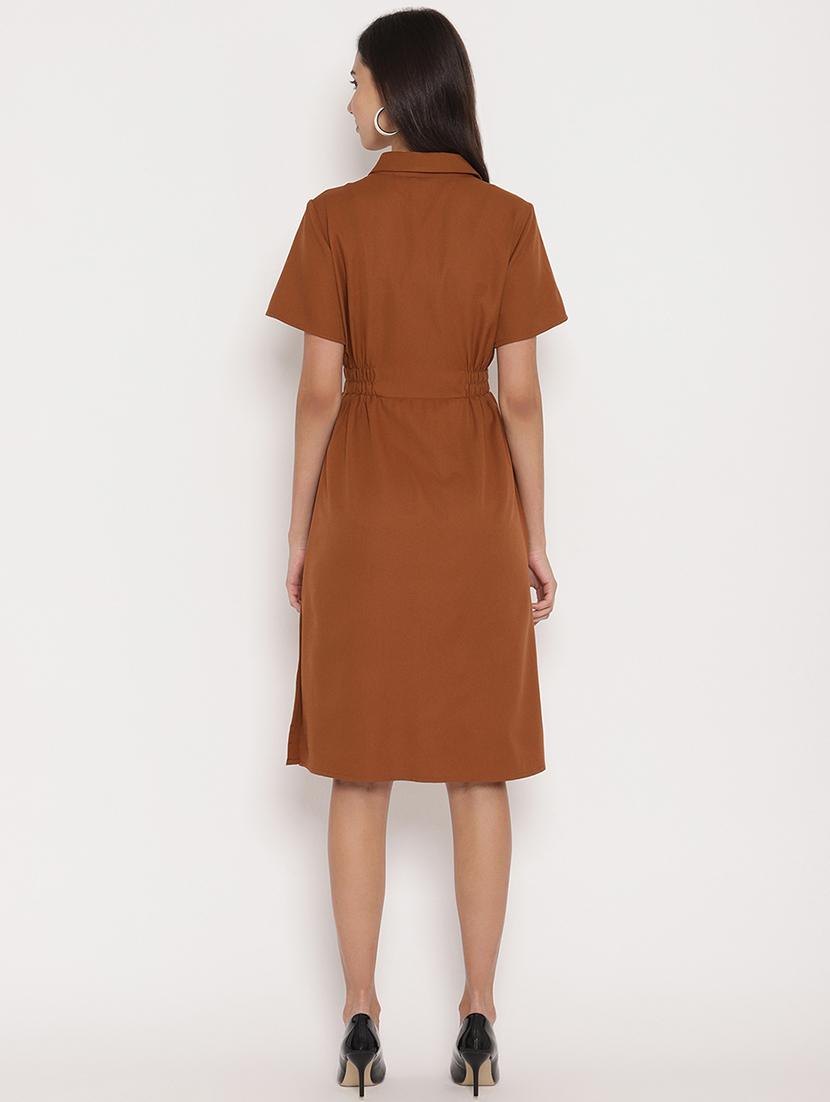 button up solid shirt dress - 17579478 - Zoom Image - 5