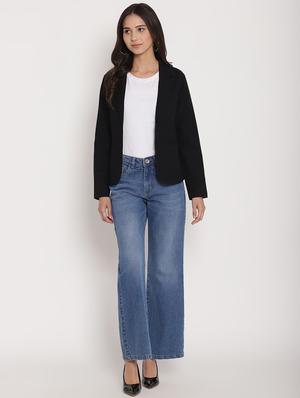 lapel neck solid blazer - 17579496 - Standard Image - 4