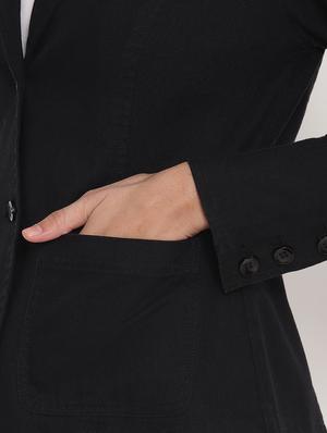 lapel neck solid blazer - 17579496 - Standard Image - 5