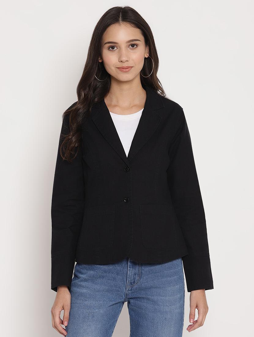 lapel neck solid blazer - 17579496 - Zoom Image - 1