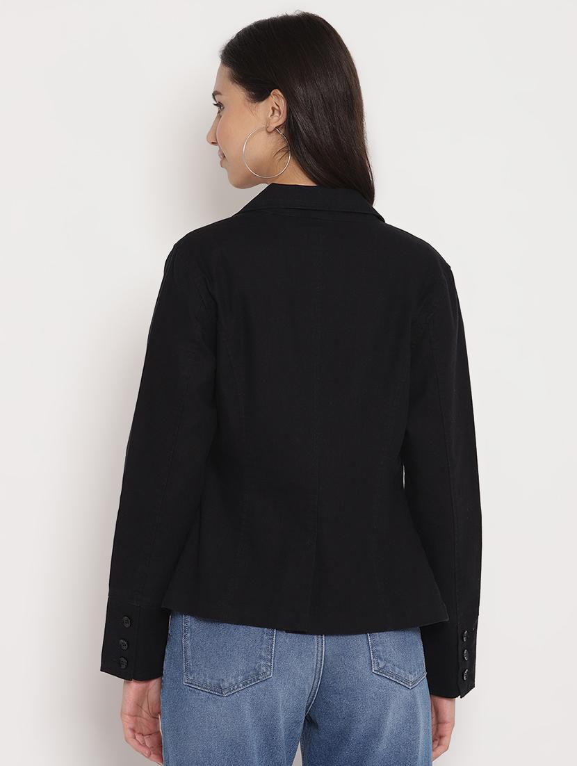 lapel neck solid blazer - 17579496 - Zoom Image - 3