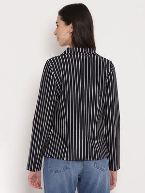 lapel neck striped blazer - 17579498 - Standard Image - 3