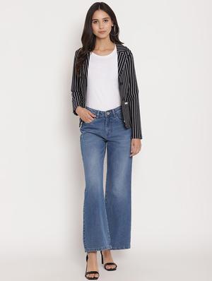lapel neck striped blazer - 17579498 - Standard Image - 4