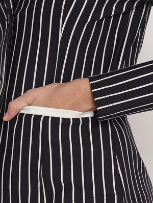 lapel neck striped blazer - 17579498 - Standard Image - 5