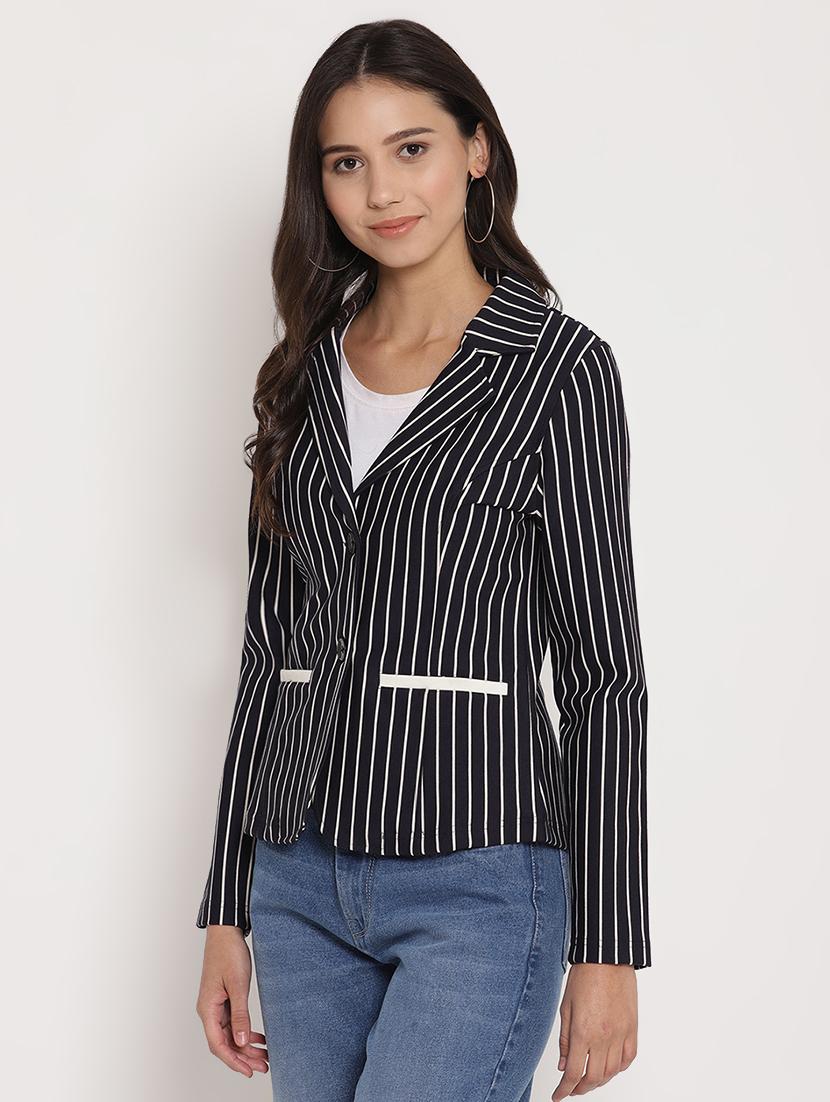 lapel neck striped blazer - 17579498 - Zoom Image - 2