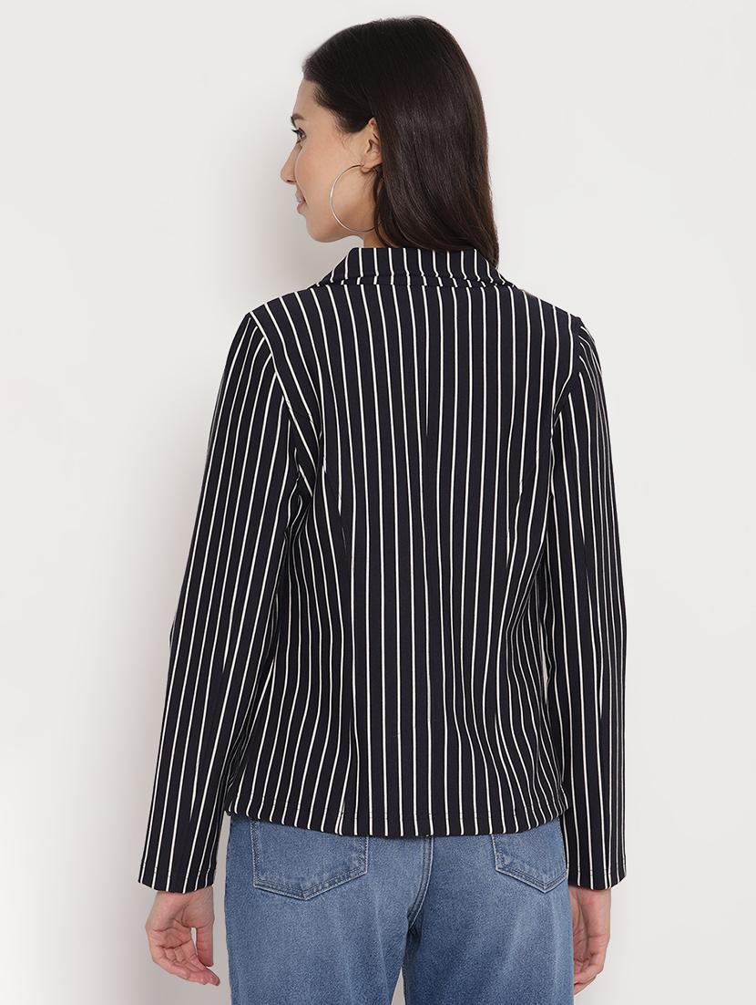 lapel neck striped blazer - 17579498 - Zoom Image - 3