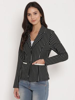 lapel neck striped blazer - 17579499 - Standard Image - 2