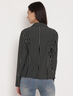 lapel neck striped blazer - 17579499 - Standard Image - 3