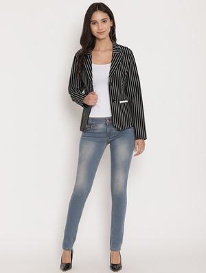 lapel neck striped blazer - 17579499 - Standard Image - 4