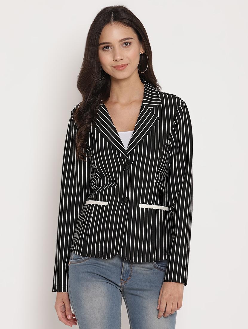 lapel neck striped blazer - 17579499 - Zoom Image - 1