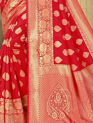 jacquard work bordered saree with blouse - 17579679 - Standard Image - 2