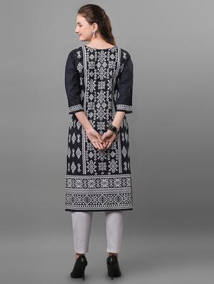 printed straight kurta - 17579837 - Standard Image - 3