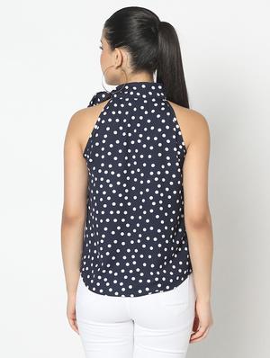 tie up neck polka dot top - 17579967 - Standard Image - 4