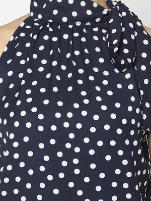 tie up neck polka dot top - 17579967 - Standard Image - 6