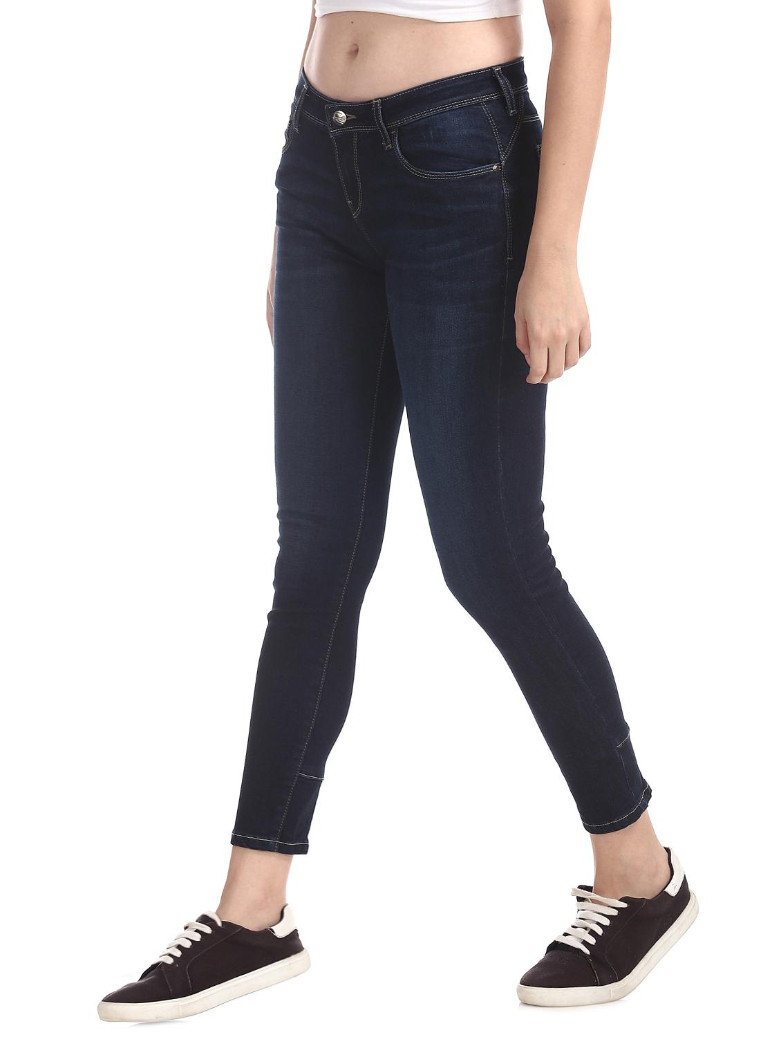 low rise stone washed jeans - 17580161 - Zoom Image - 2