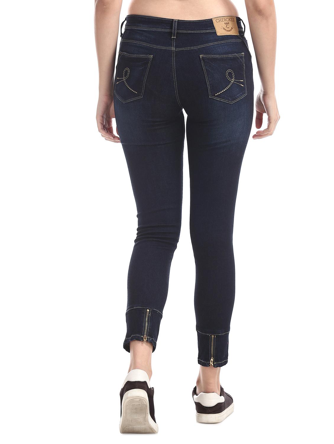 low rise stone washed jeans - 17580161 - Zoom Image - 3