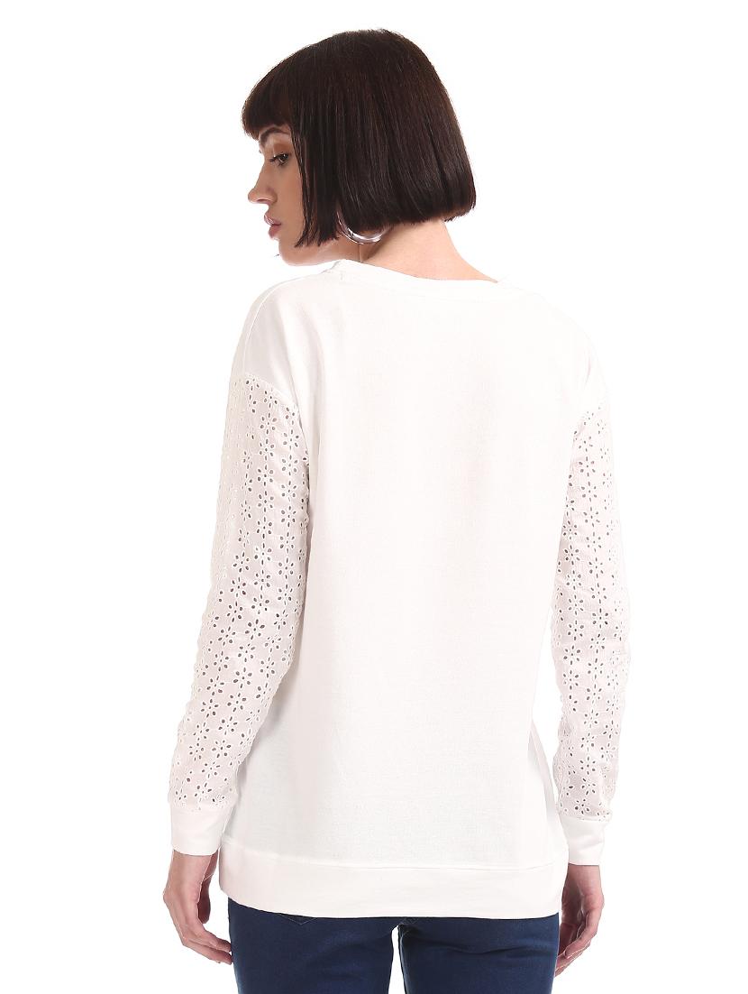 white polyester regular top - 17580216 - Zoom Image - 2