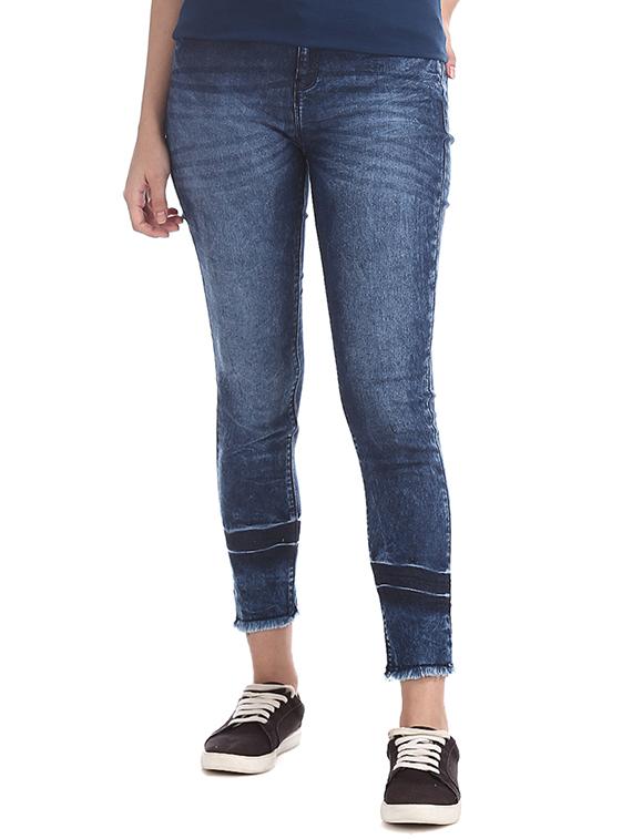 mid rise acid washed jeans - 17580222 - Zoom Image - 1