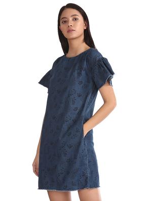 bell sleeved printed shift dress - 17580387 - Standard Image - 2