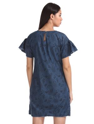 bell sleeved printed shift dress - 17580387 - Standard Image - 3