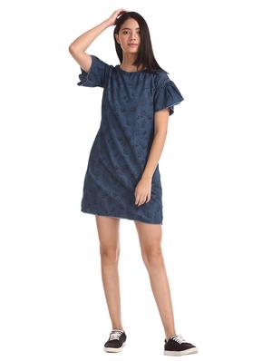 bell sleeved printed shift dress - 17580387 - Standard Image - 4