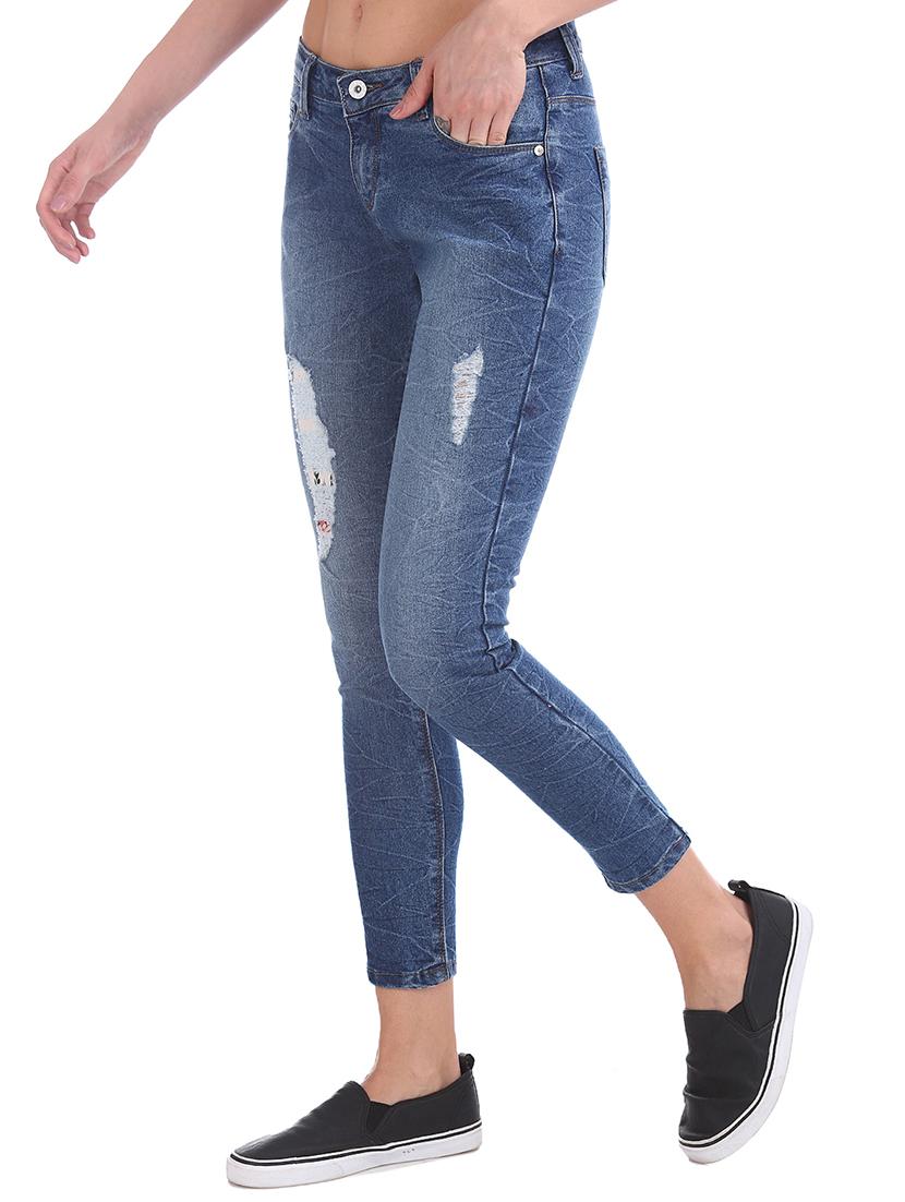 mid rise distressed jeans - 17580396 - Zoom Image - 2