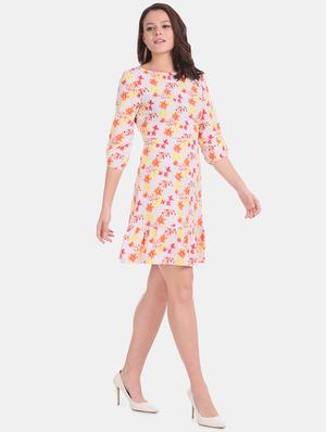 round neck floral a-line dress - 17580531 - Standard Image - 4