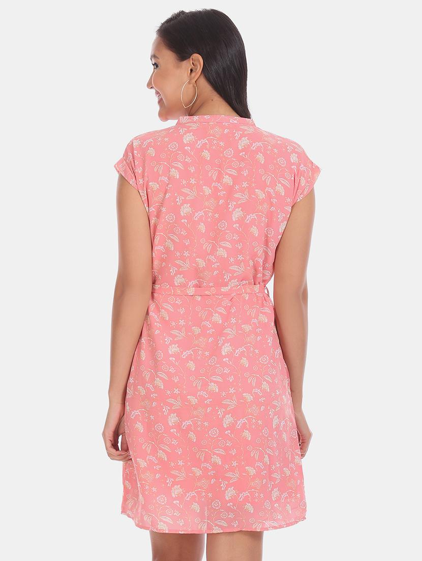 tie front floral a-line dress - 17580532 - Zoom Image - 3