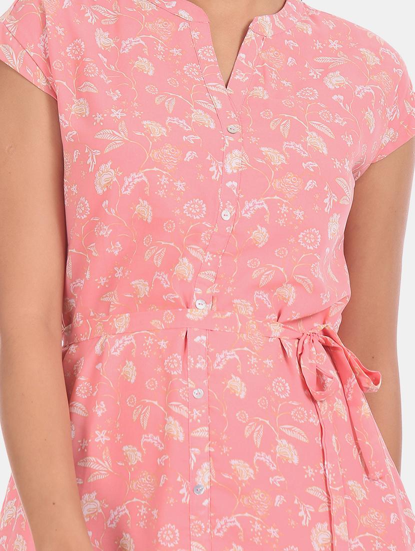 tie front floral a-line dress - 17580532 - Zoom Image - 5