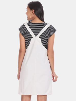 side taped solid dungaree dress - 17580538 - Standard Image - 3