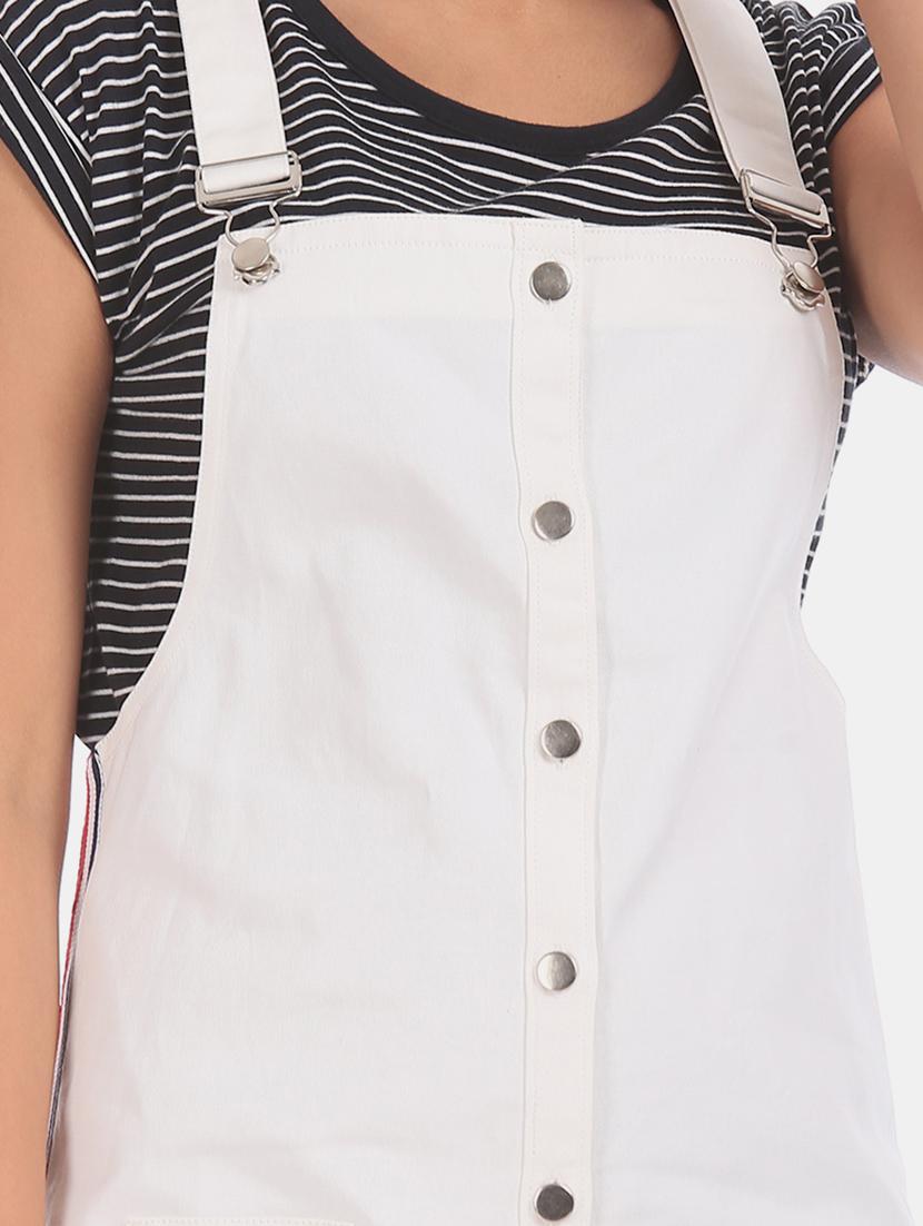 side taped solid dungaree dress - 17580538 - Zoom Image - 5