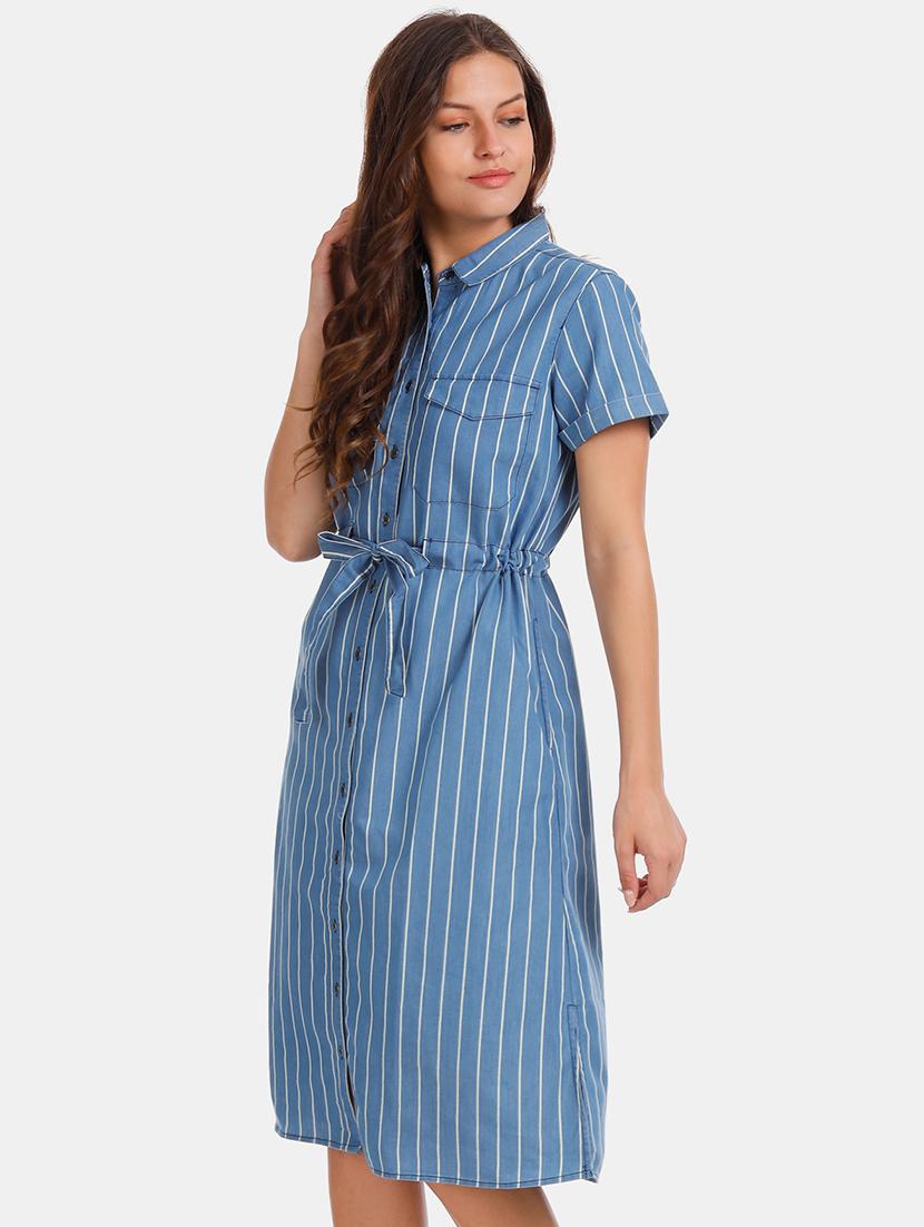 tie front striped shirt dress - 17580539 - Zoom Image - 2