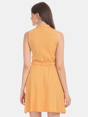 yellow polyester aline dress - 17580545 - Standard Image - 3