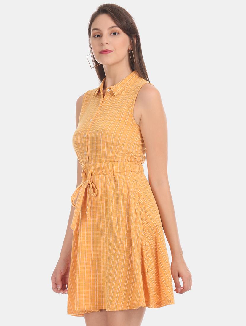 yellow polyester aline dress - 17580545 - Zoom Image - 2