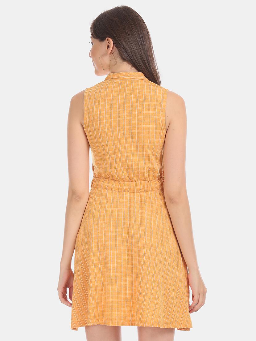yellow polyester aline dress - 17580545 - Zoom Image - 3
