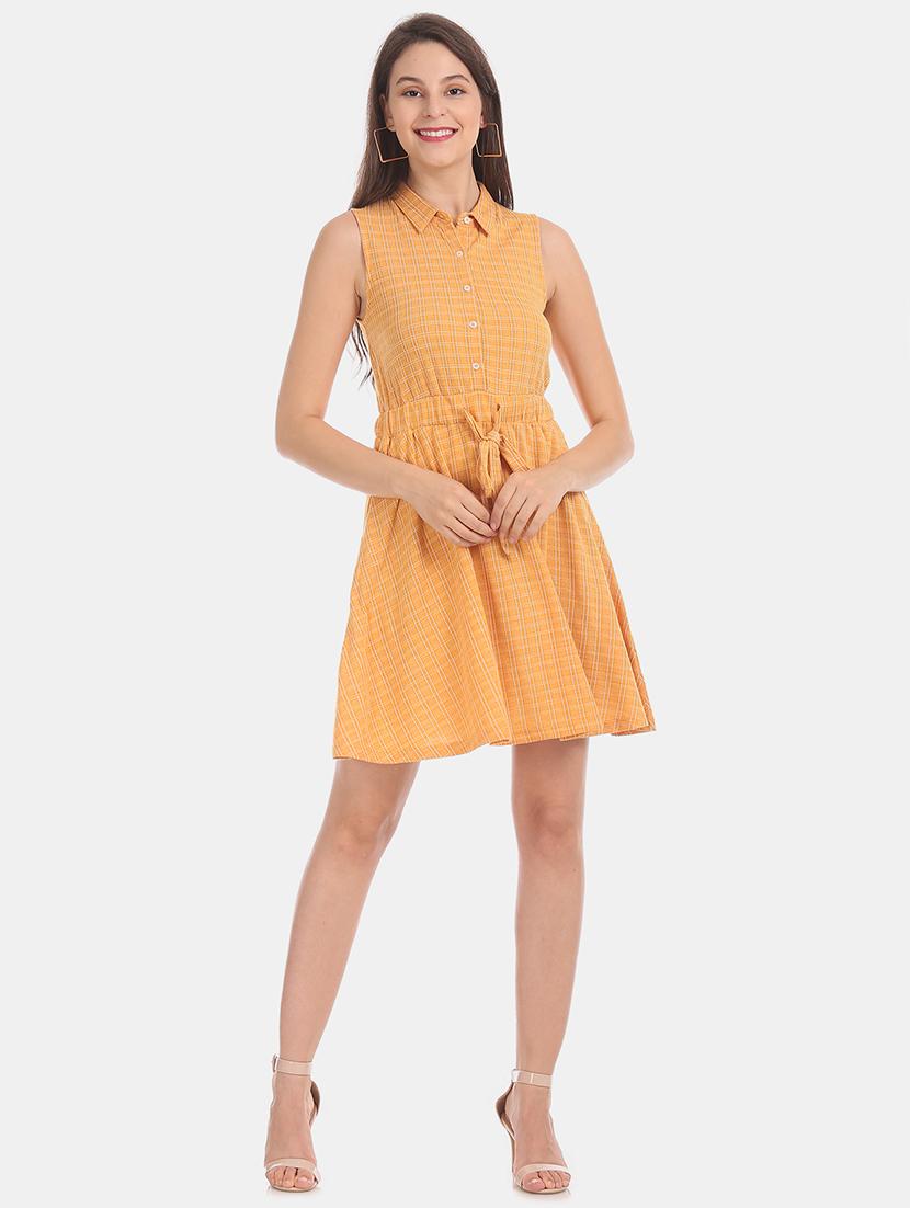 yellow polyester aline dress - 17580545 - Zoom Image - 4