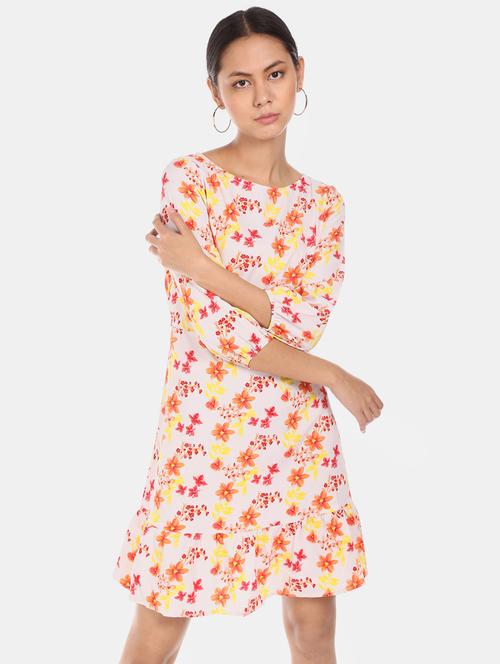 boat neck floral a-line dress - 17580559 - Standard Image - 1