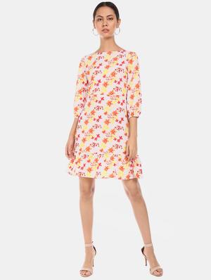 boat neck floral a-line dress - 17580559 - Standard Image - 4