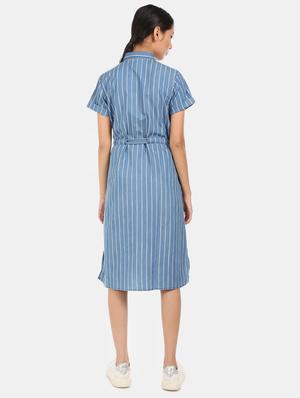 drawstring striped a-line dress - 17580560 - Standard Image - 4