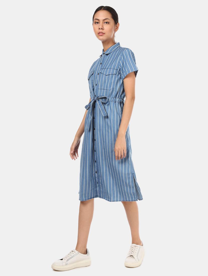 drawstring striped a-line dress - 17580560 - Zoom Image - 3