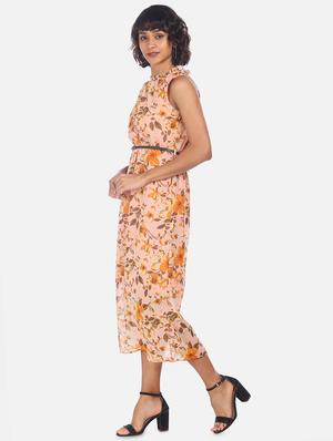 round neck floral a-line dress - 17580576 - Standard Image - 2