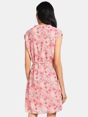 tie front floral a-line dress - 17580580 - Standard Image - 3