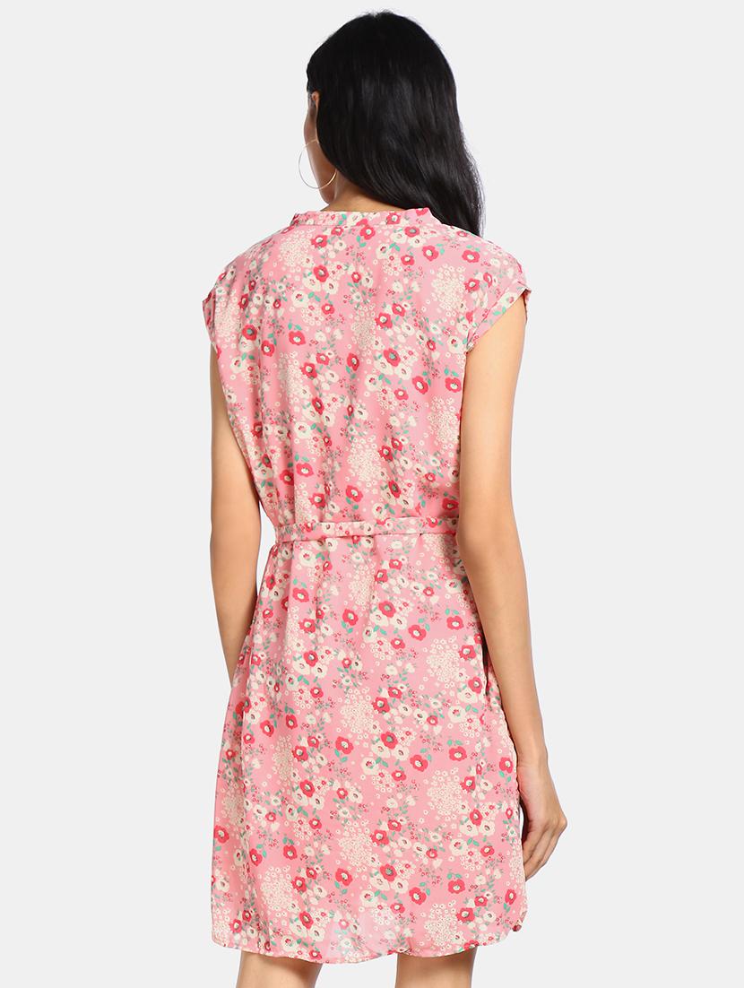 tie front floral a-line dress - 17580580 - Zoom Image - 3