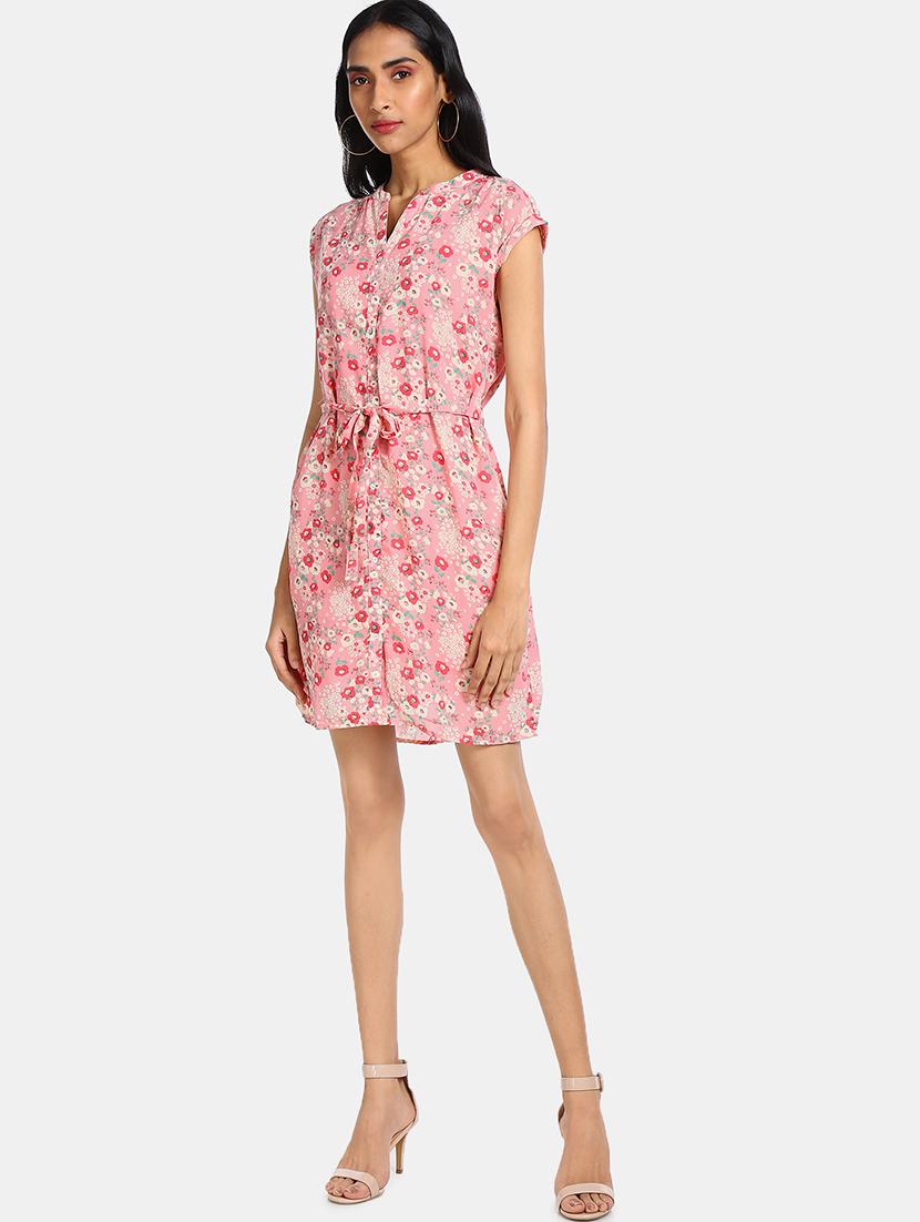 tie front floral a-line dress - 17580580 - Zoom Image - 4